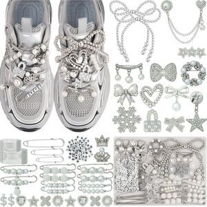 332 Pcs Junk Socks Charms Kit Silver Frost For Women Sock Charms with Safety Pin